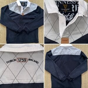$102 GUINNESS HERITAGE BLUE & GREY RUGBY Men’s MEDIUM EUC